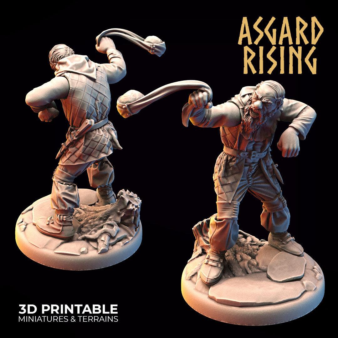 3D Printed Asgard Rising Bandit Deserters Slingers Modular Warband 28mm - 32mm
