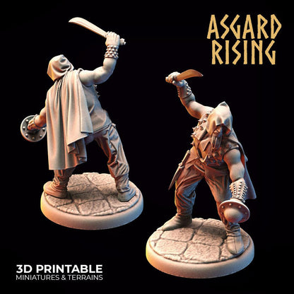 3D Printed Asgard Rising Bandit Rogues Modular Warband 28mm - 32mm Ragnarok D&D