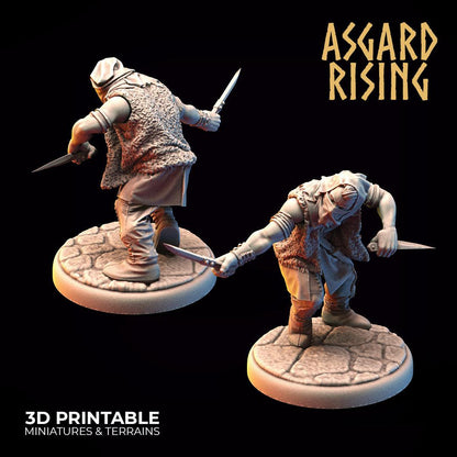 3D Printed Asgard Rising Bandit Rogues Modular Warband 28mm - 32mm Ragnarok D&D