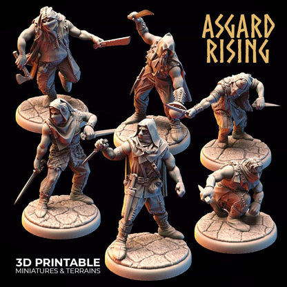 3D Printed Asgard Rising Bandit Rogues Modular Warband 28mm - 32mm Ragnarok D&D