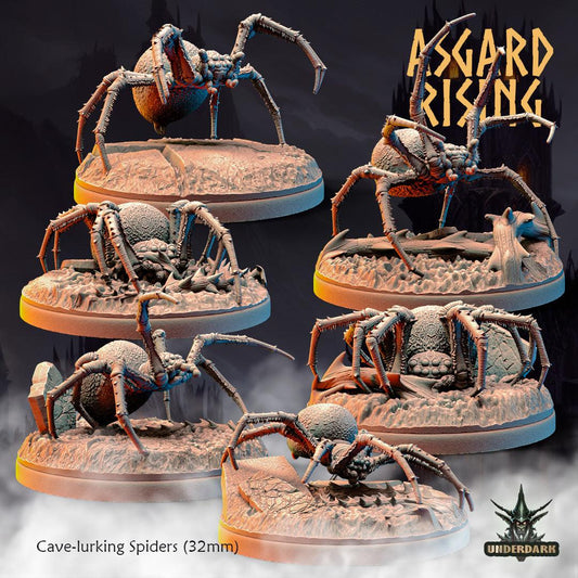 3D Printed Asgard Rising Cave-Lurking Spiders Set 2 28 32 mm Wargaming DnD