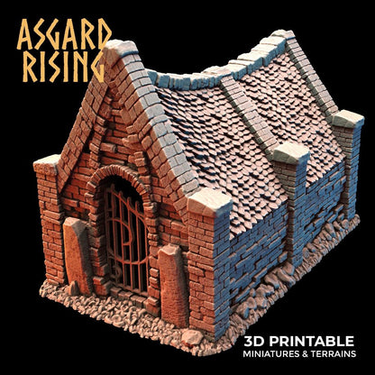 3D Printed Asgard Rising Cemetery Mausoleum 28mm-32mm Ragnarok D&D