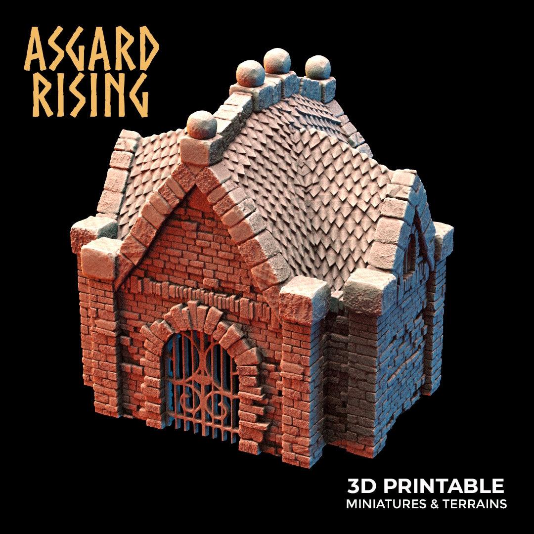 3D Printed Asgard Rising Cemetery Mausoleum Set 28mm-32mm Ragnarok D&D