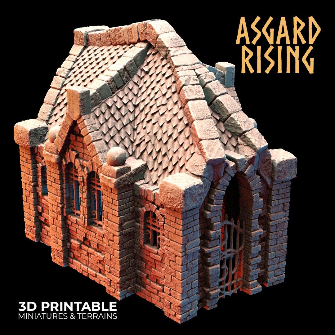 3D Printed Asgard Rising Cemetery Mausoleum Set 28mm-32mm Ragnarok D&D