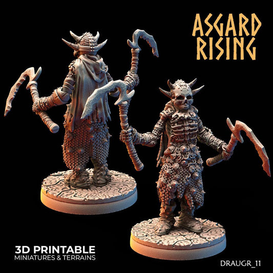 3D Printed Asgard Rising Draugr Barrow Guards Modular Set A 28 32 mm Wargaming DnD
