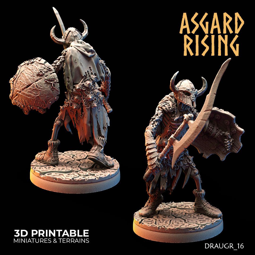 3D Printed Asgard Rising Draugr Barrow Guards Modular Set A 28 32 mm Wargaming DnD
