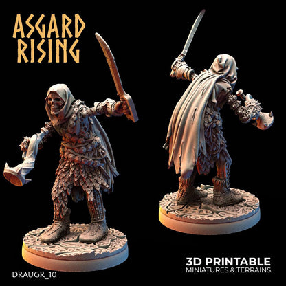 3D Printed Asgard Rising Draugr Barrow Guards Modular Set A 28 32 mm Wargaming DnD