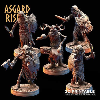 3D Printed Asgard Rising Draugr Barrow Guards Modular Set B 28 32 mm Wargaming DnD