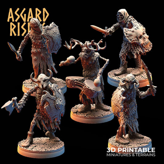 3D Printed Asgard Rising Draugr Barrow Guards Modular Set B 28 32 mm Wargaming DnD