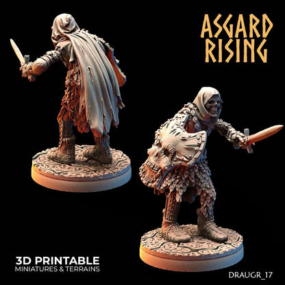 3D Printed Asgard Rising Draugr Barrow Guards Modular Set B 28 32 mm Wargaming DnD