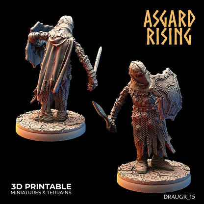 3D Printed Asgard Rising Draugr Barrow Guards Modular Set B 28 32 mm Wargaming DnD