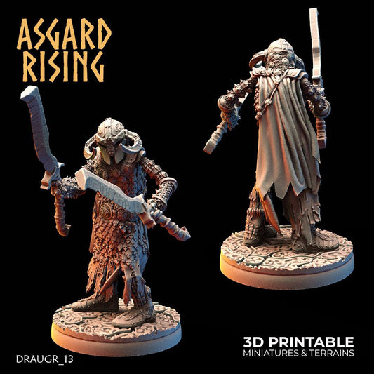 3D Printed Asgard Rising Draugr Barrow Guards Modular Set C 28 32 mm Wargaming DnD