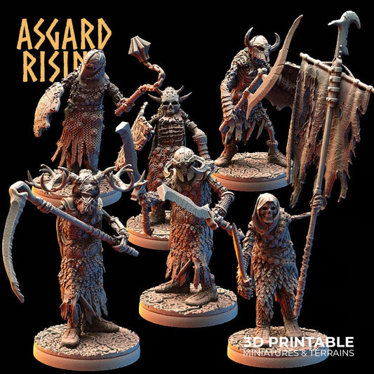 3D Printed Asgard Rising Draugr Barrow Guards Modular Set C 28 32 mm Wargaming DnD
