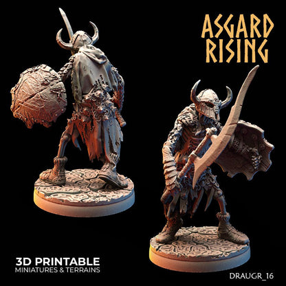 3D Printed Asgard Rising Draugr Barrow Guards Modular Set C 28 32 mm Wargaming DnD