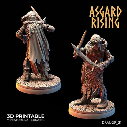 3D Printed Asgard Rising Draugr Barrow Guards Modular Set D 28 32 mm Wargaming DnD