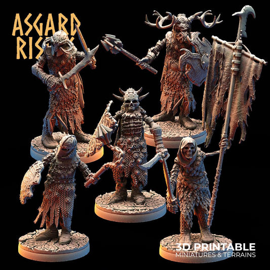 3D Printed Asgard Rising Draugr Barrow Guards Modular Set D 28 32 mm Wargaming DnD