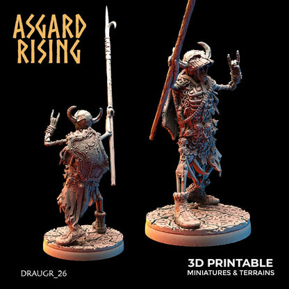 3D Printed Asgard Rising Draugr Phalanx Modular Set 28 32 mm Wargaming DnD