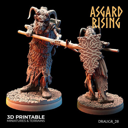 3D Printed Asgard Rising Draugr Phalanx Modular Set 28 32 mm Wargaming DnD