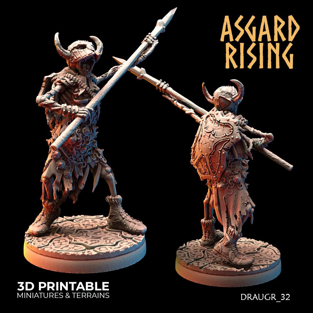3D Printed Asgard Rising Draugr Phalanx Modular Set 28 32 mm Wargaming DnD
