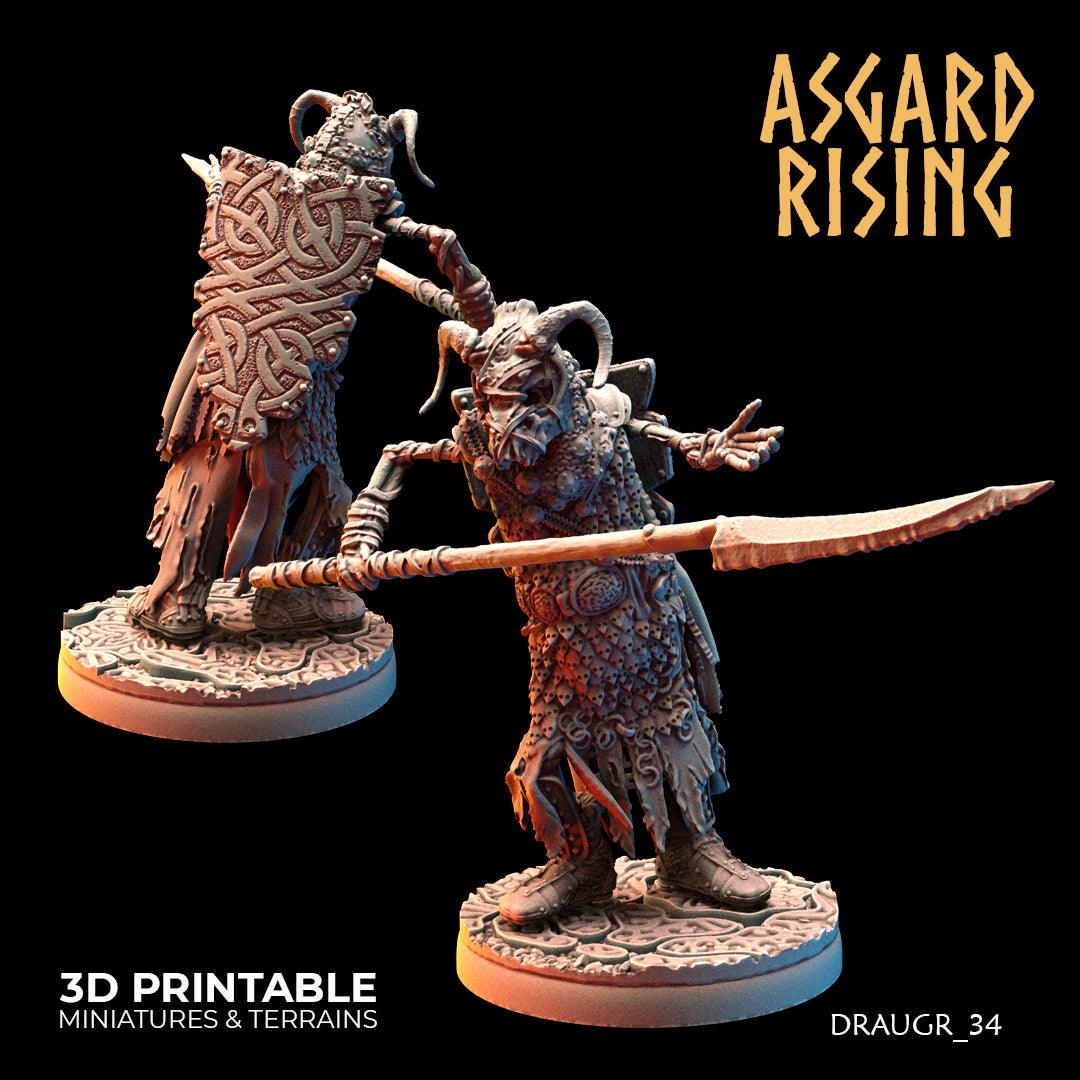 3D Printed Asgard Rising Draugr Phalanx Modular Set 28 32 mm Wargaming DnD