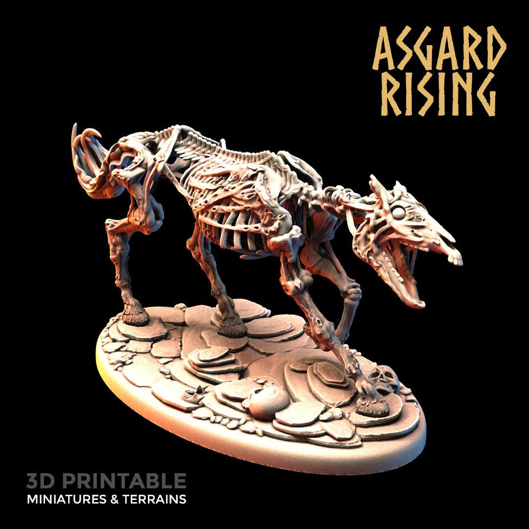 3D Printed Asgard Rising Draugr - Undead Skeleton Horses Set 28mm - 32mm