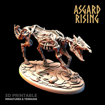 3D Printed Asgard Rising Draugr - Undead Skeleton Horses Set 28mm - 32mm