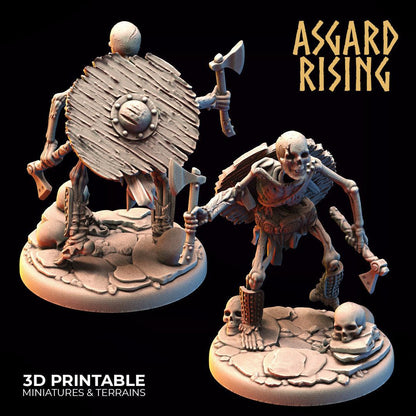 3D Printed Asgard Rising Draugr - Undead Skeleton Infantry Set 28mm - 32mm