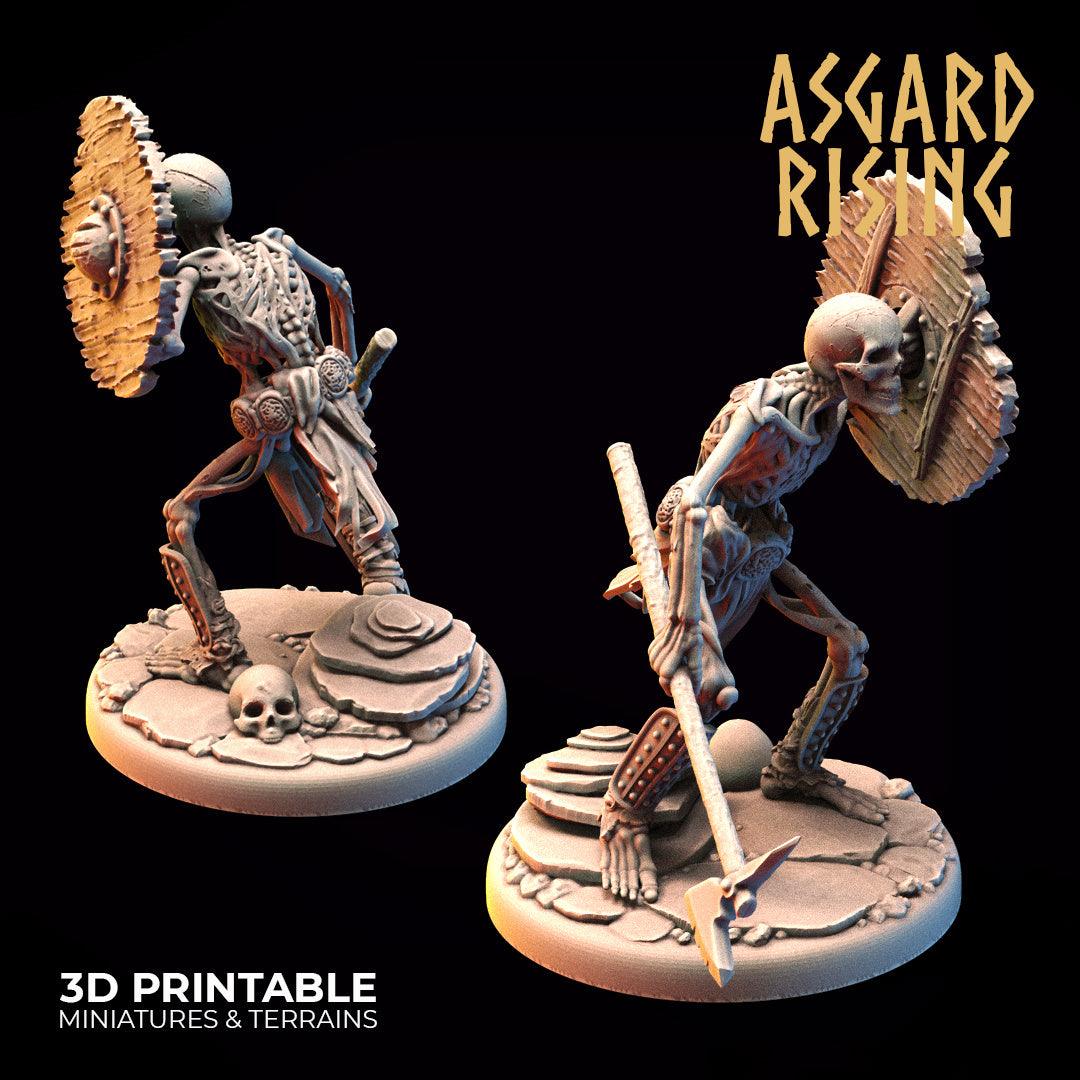 3D Printed Asgard Rising Draugr - Undead Skeleton Infantry Set 28mm - 32mm