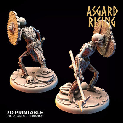 3D Printed Asgard Rising Draugr - Undead Skeleton Infantry Set 28mm - 32mm