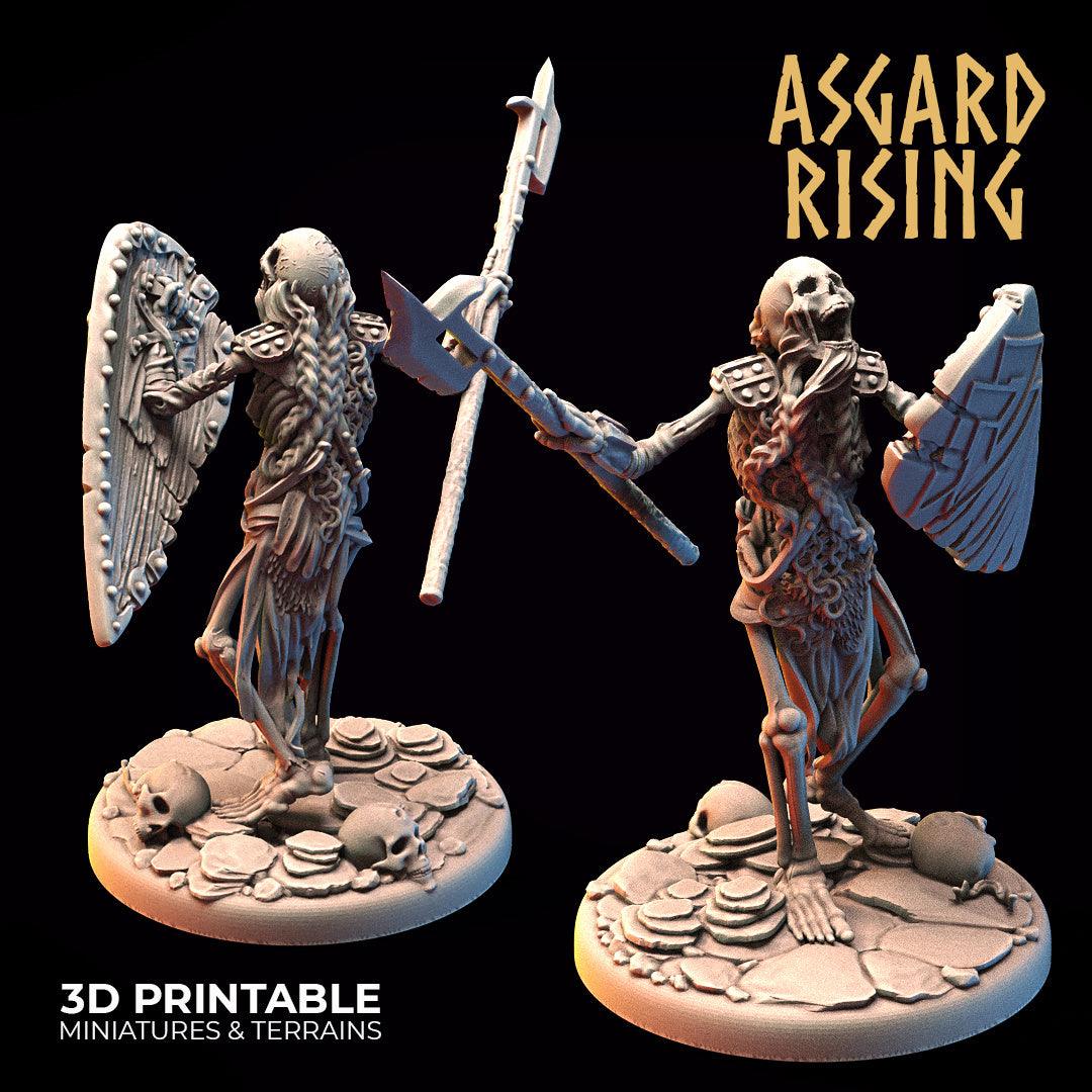 3D Printed Asgard Rising Draugr - Undead Skeleton Infantry Set 28mm - 32mm