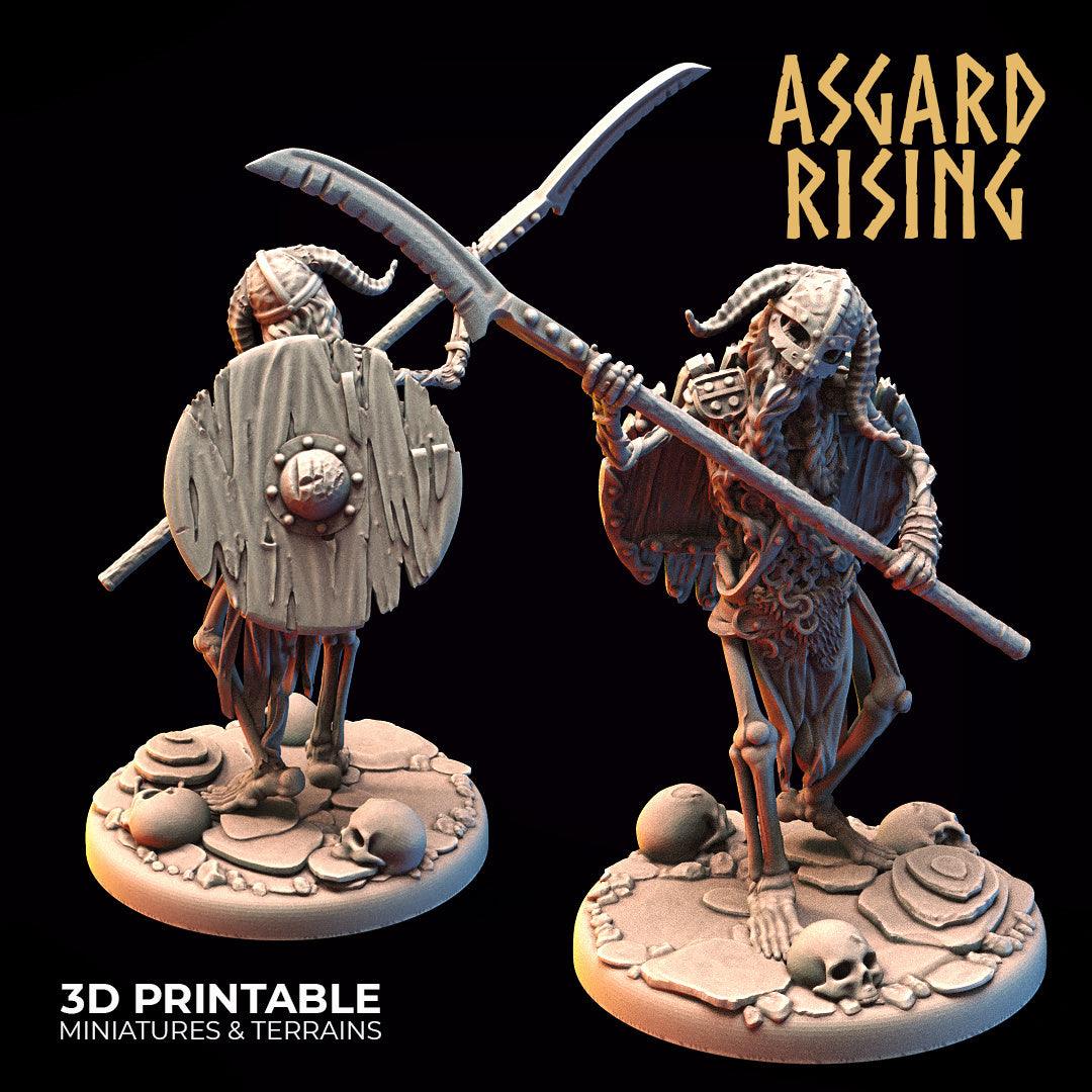 3D Printed Asgard Rising Draugr - Undead Skeleton Infantry Set 28mm - 32mm