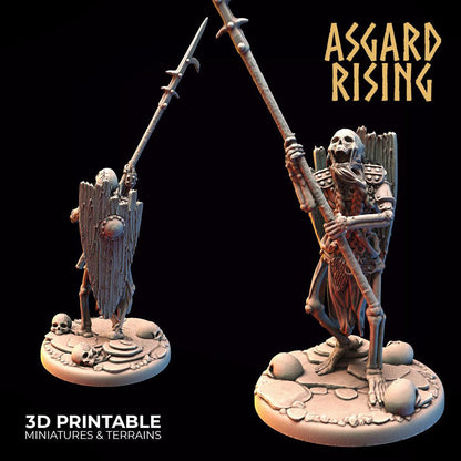 3D Printed Asgard Rising Draugr - Undead Skeleton Infantry Set 28mm - 32mm