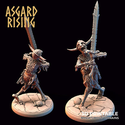3D Printed Asgard Rising Draugr - Undead Skeleton Warriors Set 28mm - 32mm