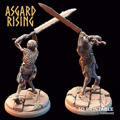 3D Printed Asgard Rising Draugr - Undead Skeleton Warriors Set 28mm - 32mm