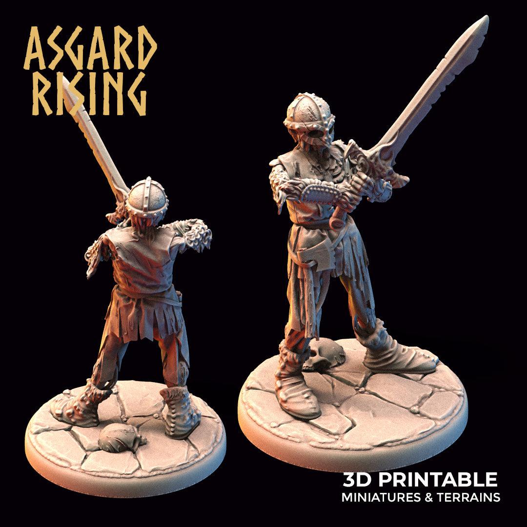 3D Printed Asgard Rising Draugr - Undead Skeleton Warriors Set 28mm - 32mm