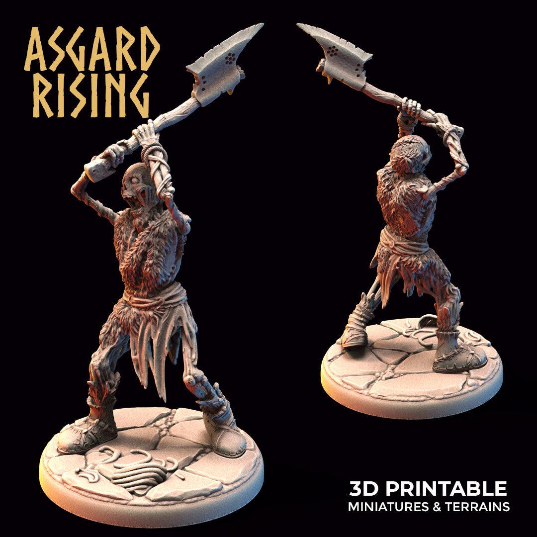 3D Printed Asgard Rising Draugr - Undead Skeleton Warriors Set 28mm - 32mm
