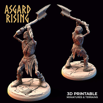 3D Printed Asgard Rising Draugr - Undead Skeleton Warriors Set 28mm - 32mm