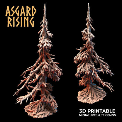 3D Printed Asgard Rising Dry Conifers Spruce Modular Forest Set 28mm 32mm D&D