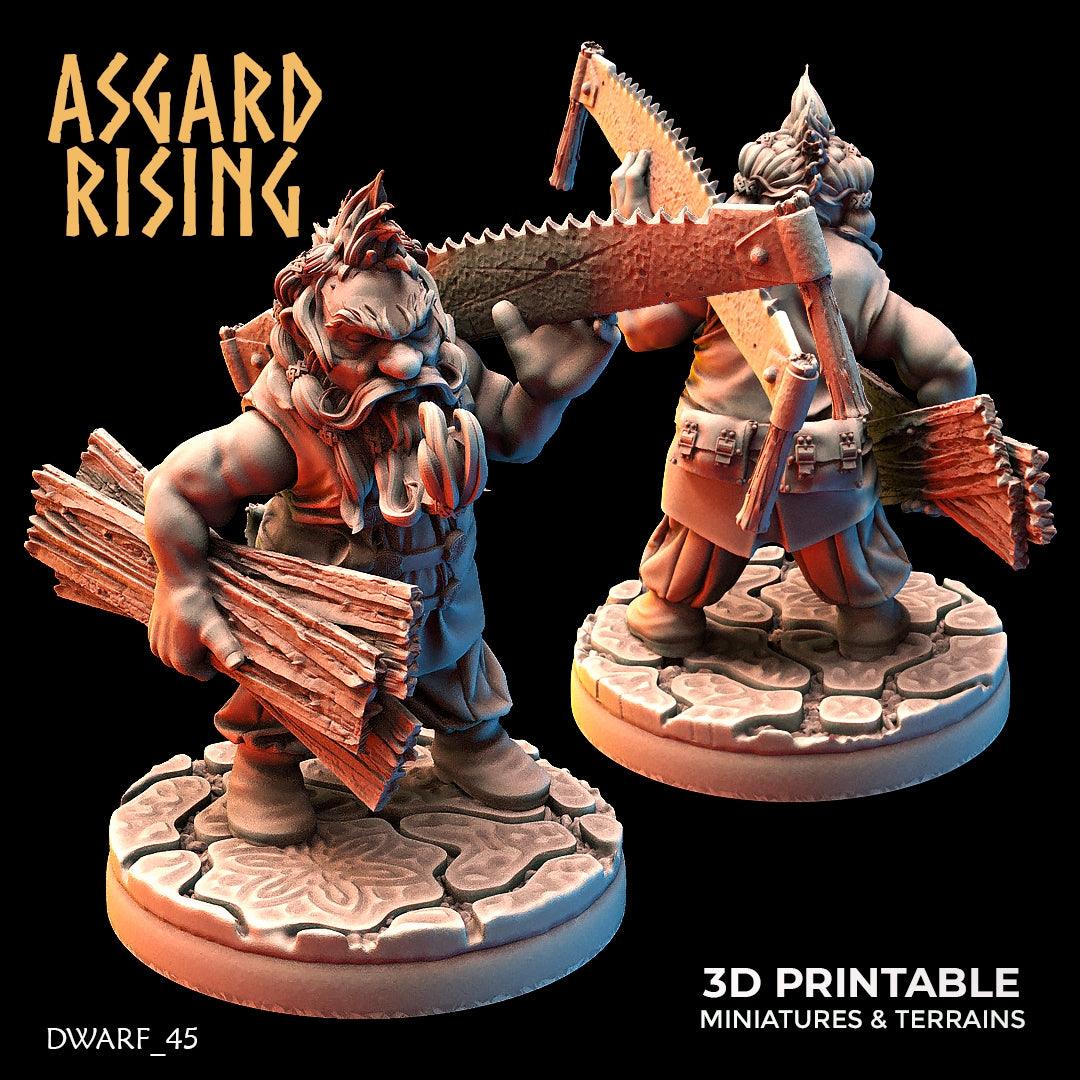 3D Printed Asgard Rising Dwarf Artisan Worker Set 28mm - 32mm