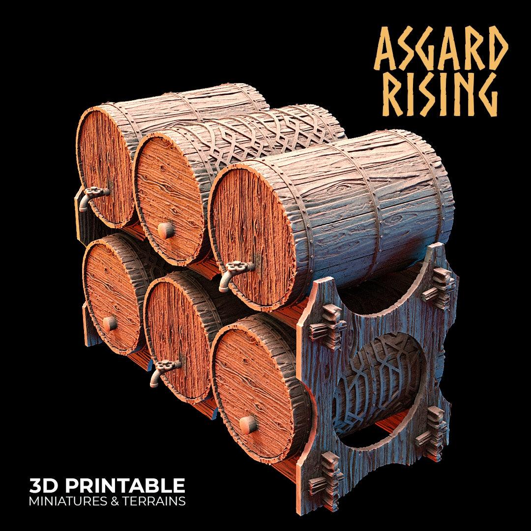 3D Printed Asgard Rising Dwarf Barrels Distillery and Brewery 28mm - 32mm