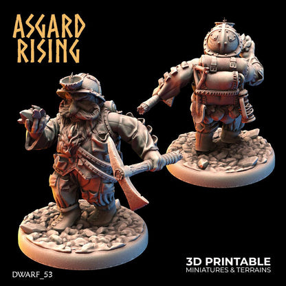 3D Printed Asgard Rising Dwarf Dwarven Miners Set 1 28mm - 32mm