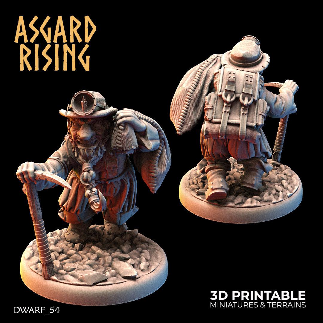 3D Printed Asgard Rising Dwarf Dwarven Miners Set 1 28mm - 32mm