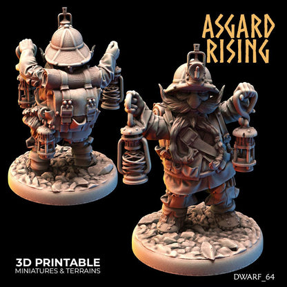 3D Printed Asgard Rising Dwarf Dwarven Miners Set 4 28mm - 32mm
