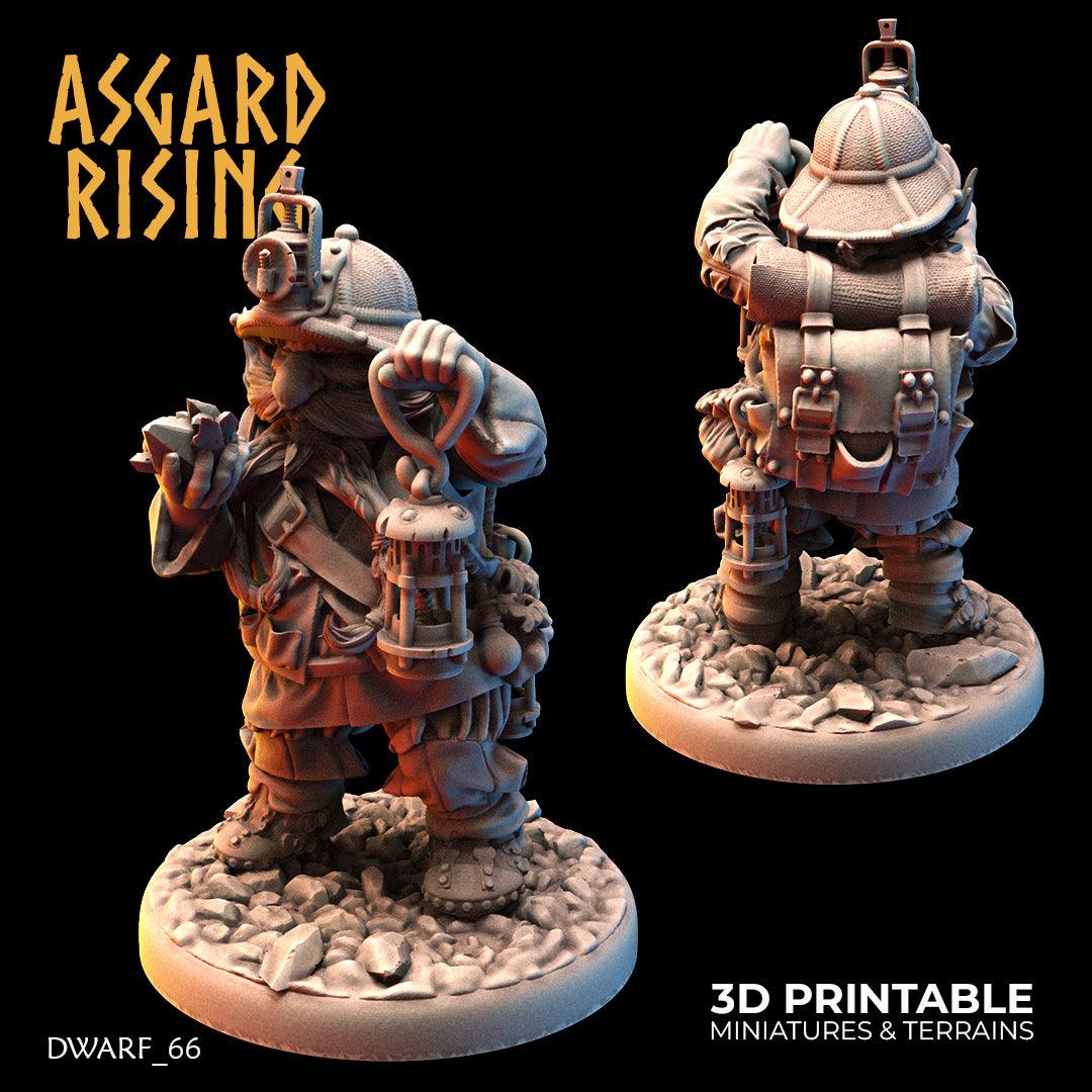 3D Printed Asgard Rising Dwarf Dwarven Miners Set 4 28mm - 32mm