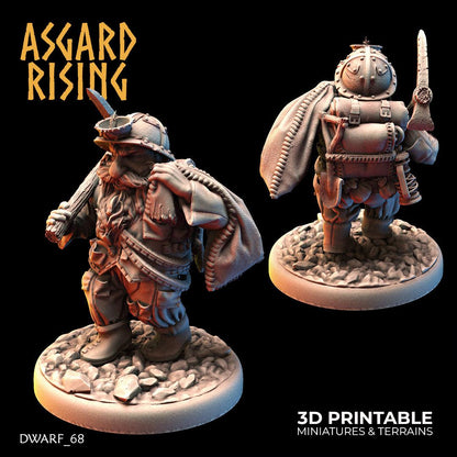 3D Printed Asgard Rising Dwarf Dwarven Miners Set 4 28mm - 32mm