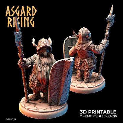 3D Printed Asgard Rising Dwarf Full Plate Shield and Banner Set 28mm - 32mm