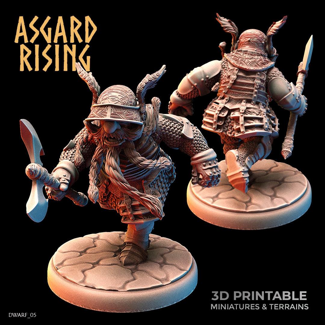 3D Printed Asgard Rising Dwarf Full Plate Warrior Warband Set 28mm - 32mm