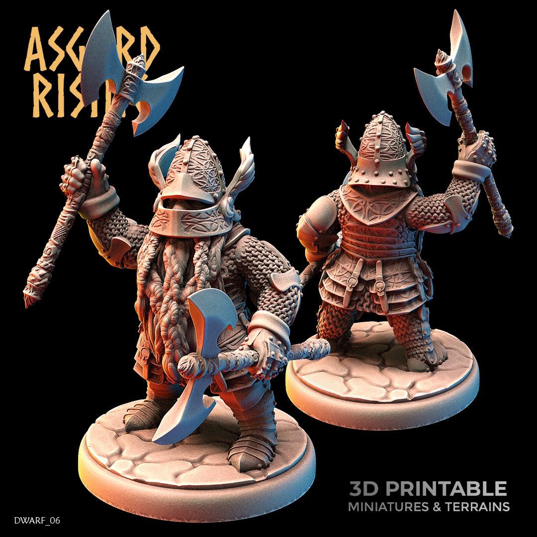 3D Printed Asgard Rising Dwarf Full Plate Warrior Warband Set 28mm - 32mm