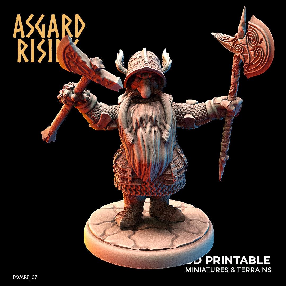 3D Printed Asgard Rising Dwarf Full Plate Warrior Warband Set 28mm - 32mm