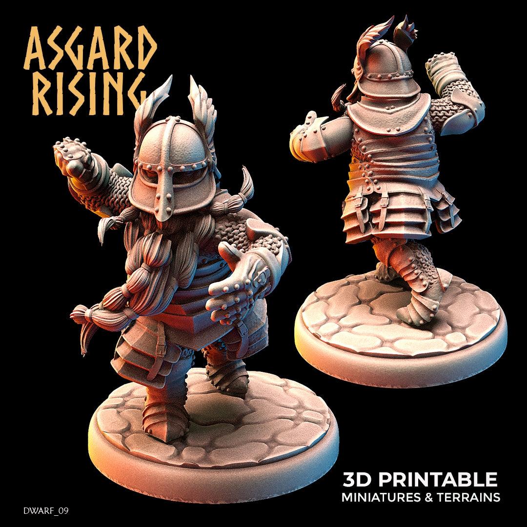 3D Printed Asgard Rising Dwarf Full Plate Warrior Warband Set 28mm - 32mm